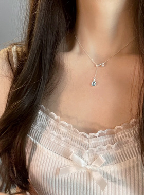 少女CEO一滴泪水滴吊坠项链女小众设计高级感颈链轻奢百搭锁骨链