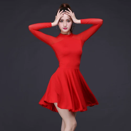 Новый латинский танцевальный костюм взрослые женщины танцевальные костюм большие дети производительность одежда сетчатая одежда