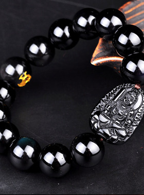 极速黑曜石十二生肖本命佛手链男女款生肖手串饰品S12属相手串创