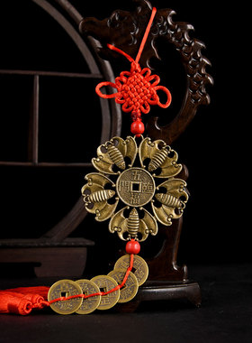 新品蝙蝠钱铜五帝钱n铜钱挂件挂饰五福临门店铺收银台车挂中式家