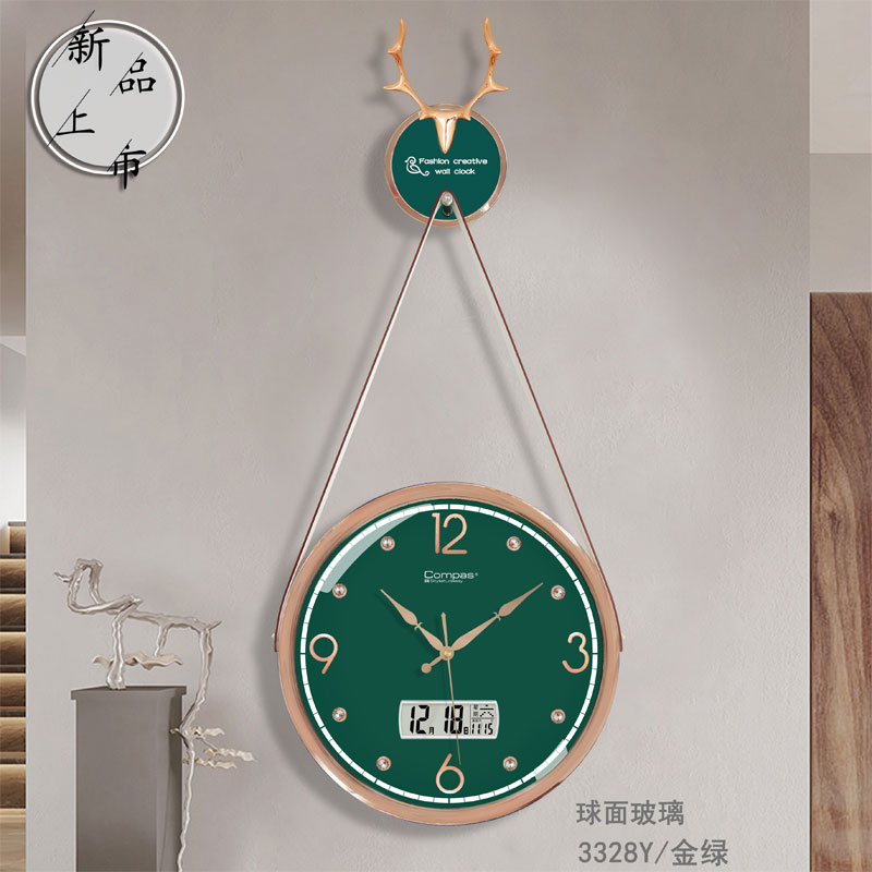 康巴丝欧式钟表创意挂钟摇摆时尚挂墙挂表静音客厅时钟石英钟家用 - 图2