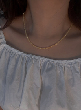 天然水晶锁骨链锆石气质简约