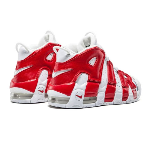 耐克大童鞋2026春季大AIR皮蓬红白撞色气垫篮球运动鞋 415082-100 - 图1