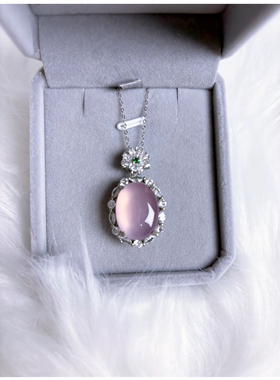 天然冰种紫罗兰平安扣吊坠项链