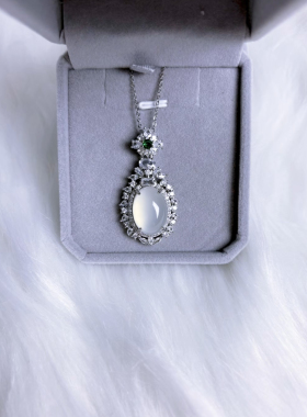 玉吊坠水沫玉项链女s925纯银精工媲美K金仙气高级感