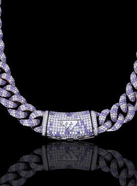 满钻古巴链#ONE电镀白金