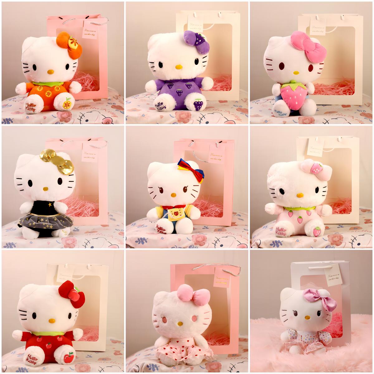 hellokitty毛绒玩具KT猫公仔主儿童凯蒂猫生日礼物女朋友开窗礼袋-图0