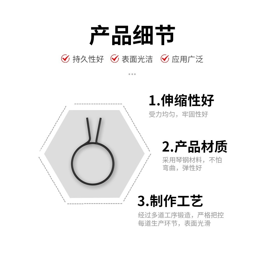 防盗门大门拉手把手柄回位圆型弹簧扁簧双活双快防盗门锁通用配件 - 图3