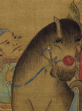 明妃出塞图传统人物仕女画临摹范本中式装饰画艺术微喷绢布画心