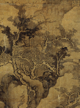 仿郭熙山水图高清微喷宋元山水画临摹绢布画稿传统山水教学范本