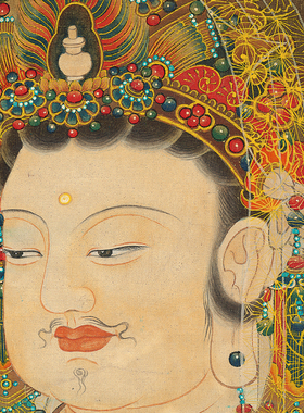 夏荆山西方三圣画像高清微喷工笔佛像装饰画工笔重彩佛像临摹画稿