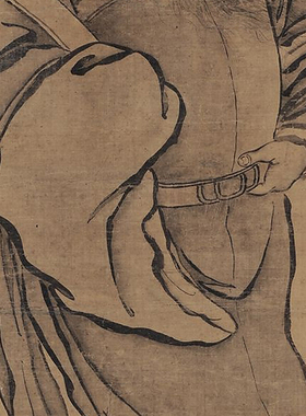 李士达钟馗图微喷打印明清人物画临摹绢布画稿传统神仙人物画范本
