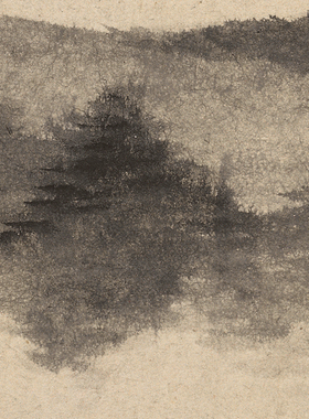 董其昌潇湘白云图卷高清微喷传统山水画长卷绢布画稿古代名画复制