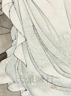 黄均香菱咏月图工笔人物画国画临摹范本中式装饰画艺术微喷画心