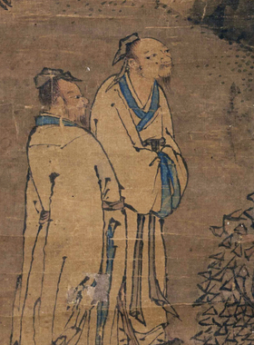 唐寅鹤书赴陇图明四家山水画临摹范本中式装饰画艺术绢布画心