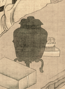 陈老莲人物图临摹彩色高仕国画