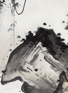 陈少梅陈云璋观泉图高清国画山水临摹彩色画稿北宗山水仿古山水