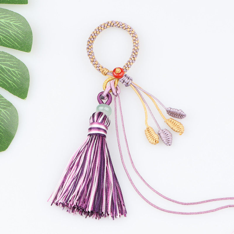 国色玉米结线圈藏式小流苏玉石吊坠挂手工编绳包包挂饰钥匙扣绳,淘宝优惠券,粉丝福利购,淘宝优惠卷