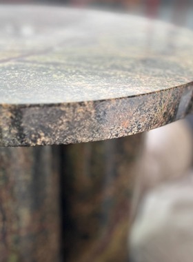 雨林绿大理石轻奢高级感天然奢石异形边几设计师款客厅定制