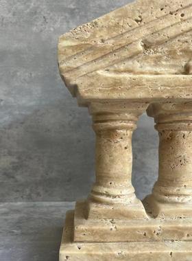 欧洲中世纪古建筑模型摆件罗马柱雕刻欧式雕像样板间摆设