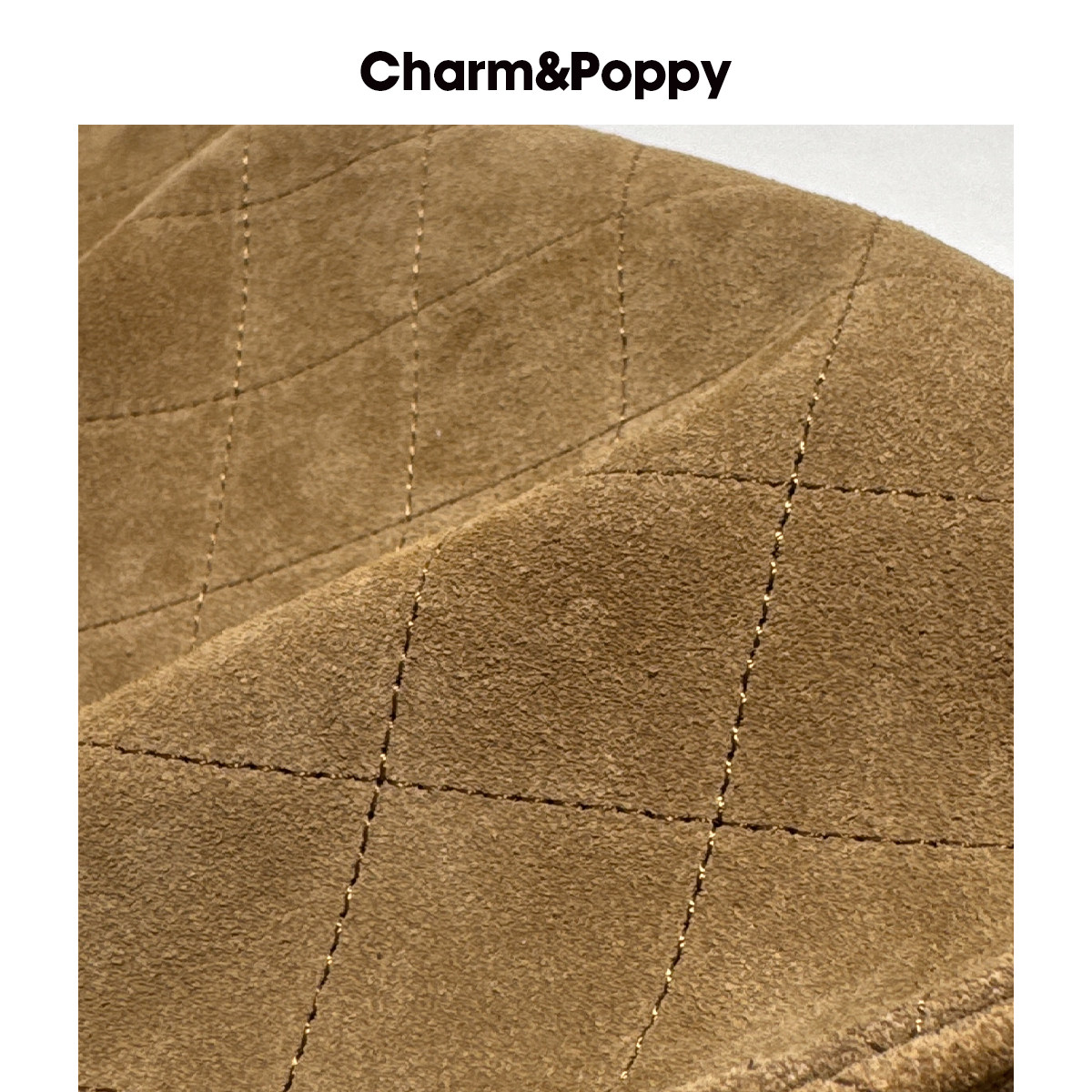 CHARMPOPPY 抽绳菱格链条腋下包女25C磨砂皮Hobo包通勤单肩托特包,淘宝优惠券,粉丝福利购,淘宝优惠卷