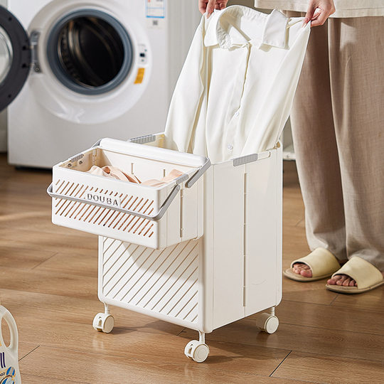 Foldable and removable dirty laundry basket