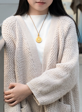 韦雪同款可旋转八宝罗盘项链挂坠