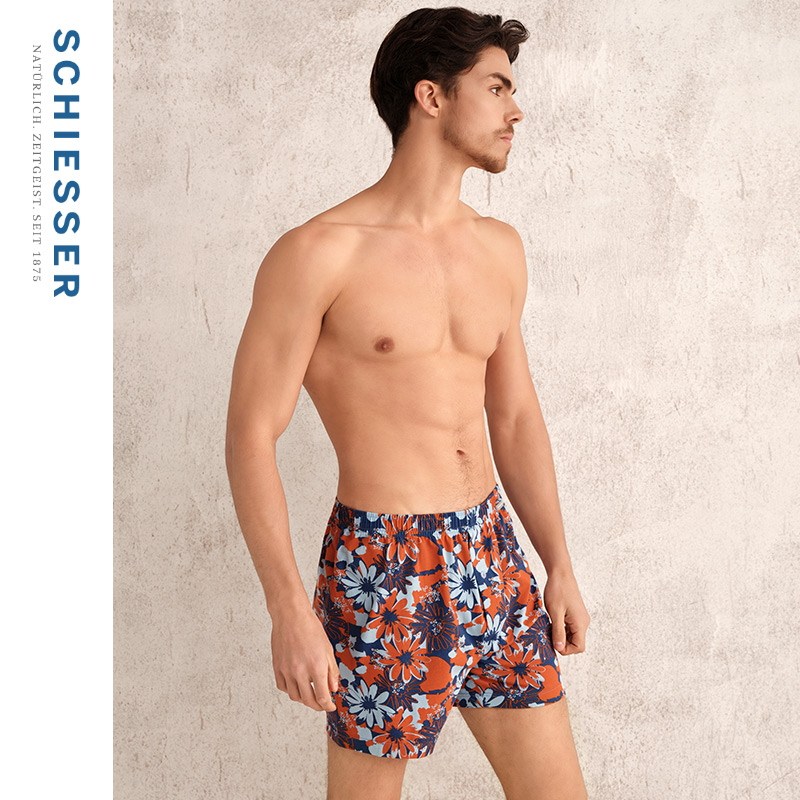 SCHIESSER舒雅男士棉质亲肤柔软透气印花阿罗裤家居短裤25083X,淘宝优惠券,粉丝福利购,淘宝优惠卷