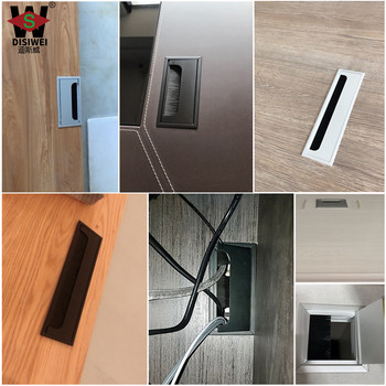 Aluminum brush cable box desktop cable cover square cable box office furniture cable box cable trough cable cover box