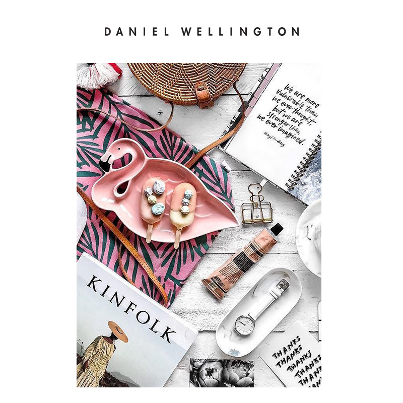 Daniel Wellington白皮带28mm时尚简约女士石英手表