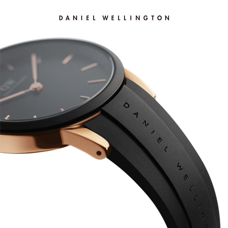 丹尼尔惠灵顿小黑胶dw酷黑橡胶男表 DanielWellington海外欧美腕表