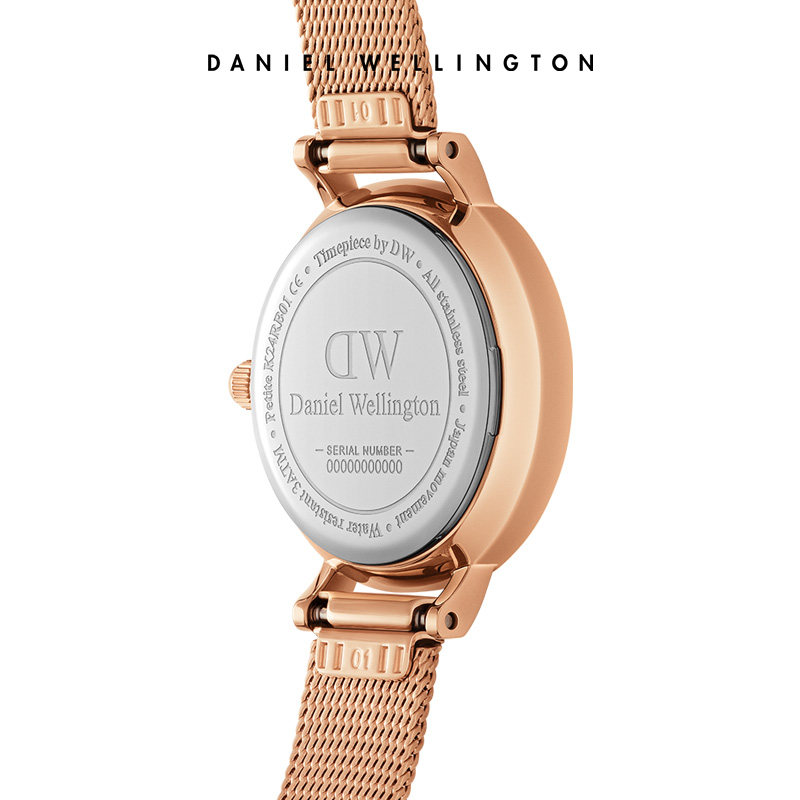 dw女小圆表24mm玫瑰金麦穗式表带 DanielWellington海外欧美腕表