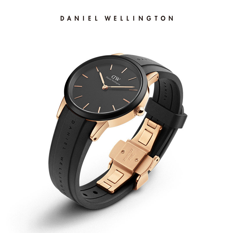 丹尼尔惠灵顿小黑胶dw酷黑橡胶男表 DanielWellington海外欧美腕表