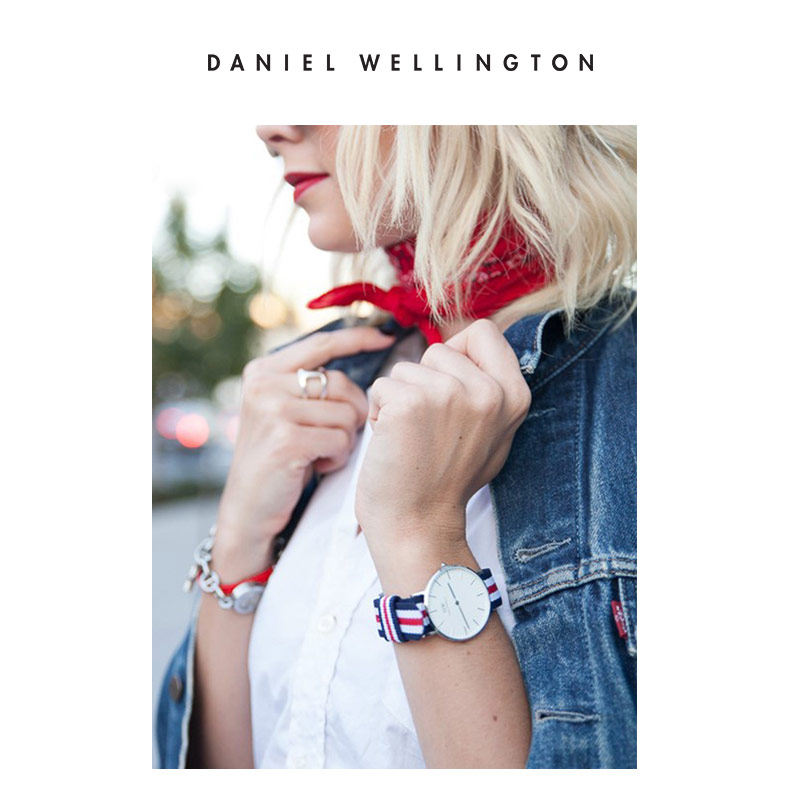 dw时尚简约36mm经典彩色织纹手表 DanielWellington海外欧美腕表