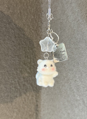 可爱猫咪植绒挂件相机包包钥匙扣