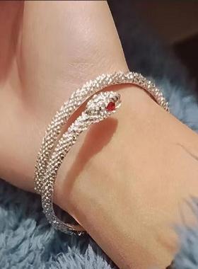银色灵蛇手镯ins简约百搭高级