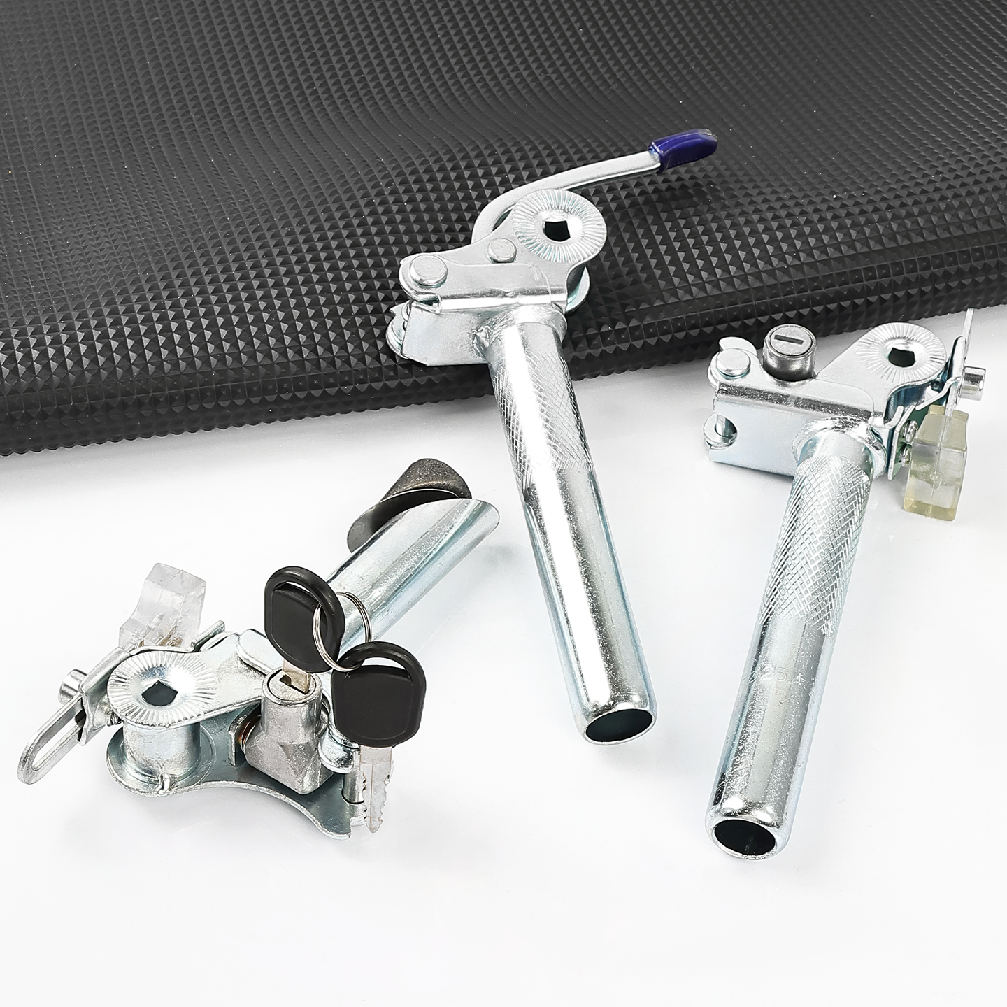 电瓶车可翻转座管自行车防盗座子座垫杆电动车鞍座管带锁折叠杆,淘宝优惠券,粉丝福利购,淘宝优惠卷