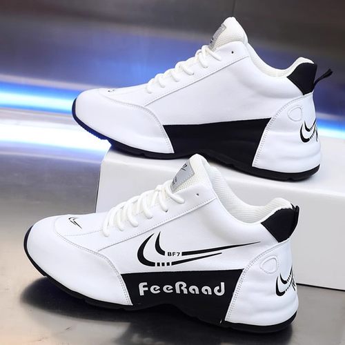 真皮防臭防滑透气2024春秋情侣皮蓬小白鞋男女休闲男士百搭运动鞋 - 图0