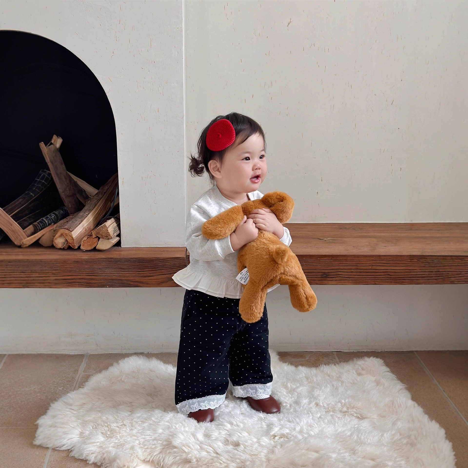 女宝宝衣服秋装超萌可爱卫衣圆点裤子小月龄春秋外出服洋气两件套,淘宝优惠券,粉丝福利购,淘宝优惠卷