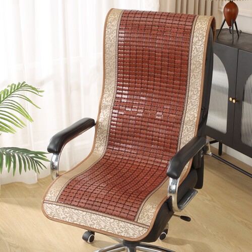 夏季沙发麻将凉席坐垫竹垫夏天办公老板电脑椅垫连体靠背一体防滑 - 图1