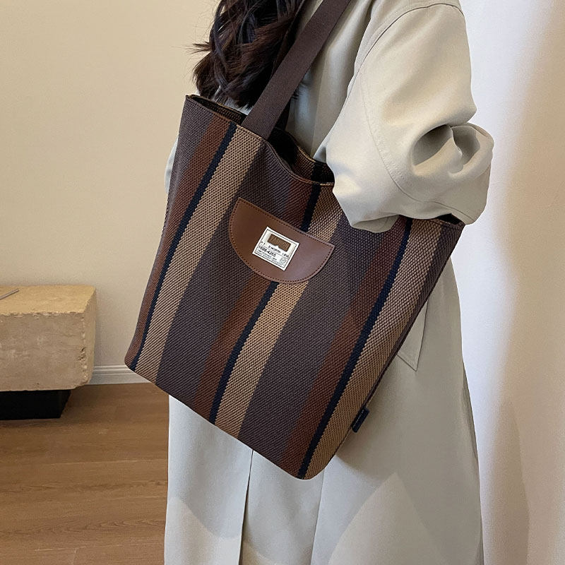 通勤包女大容量包包2025新款时尚手提袋百搭单肩包帆布休闲托特包,淘宝优惠券,粉丝福利购,淘宝优惠卷