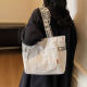 Large capacity canvas commuter bag casual shoulder tote bag