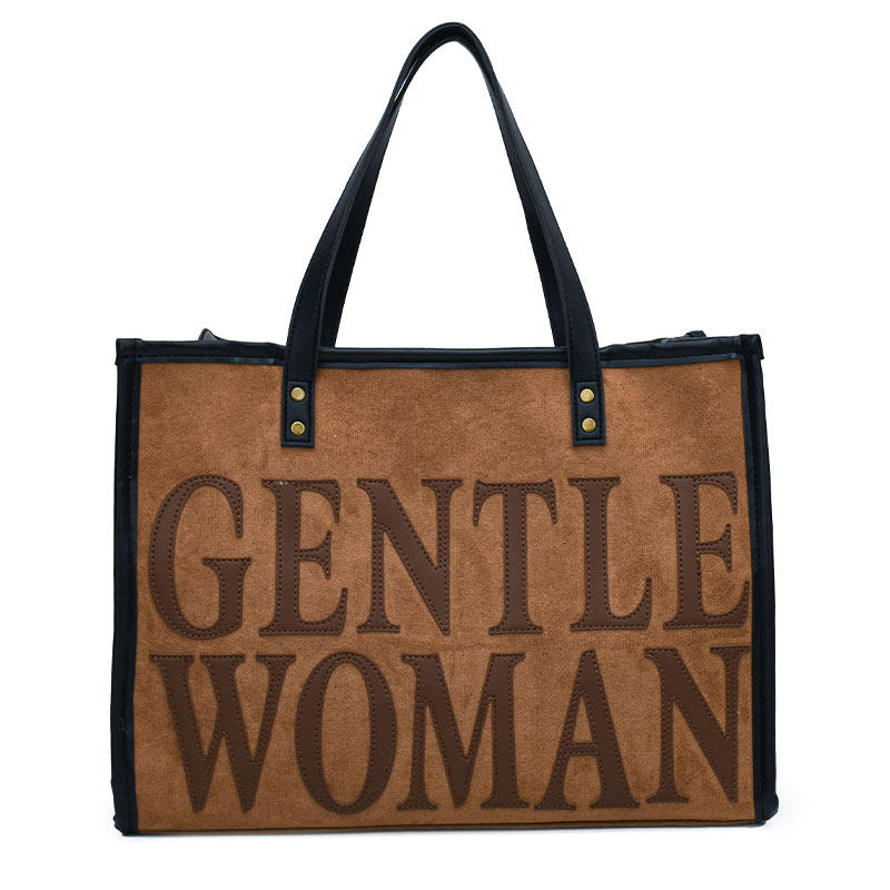 复古麂皮绒大容量包包女2025新款字母单肩托特包高级感妈咪通勤包,淘宝优惠券,粉丝福利购,淘宝优惠卷