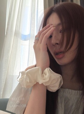 Bellar白色法式蕾丝少女甜美发圈