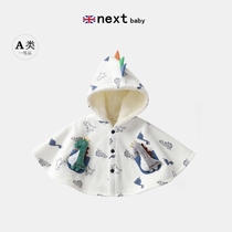 UK NEXT Baby going out to wear a cloak and a hat Blanket Male Baby Cloak Windproof Outerwear Dinosaur Shawl