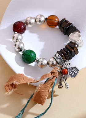 琉璃手工串珠沉香木复古女士