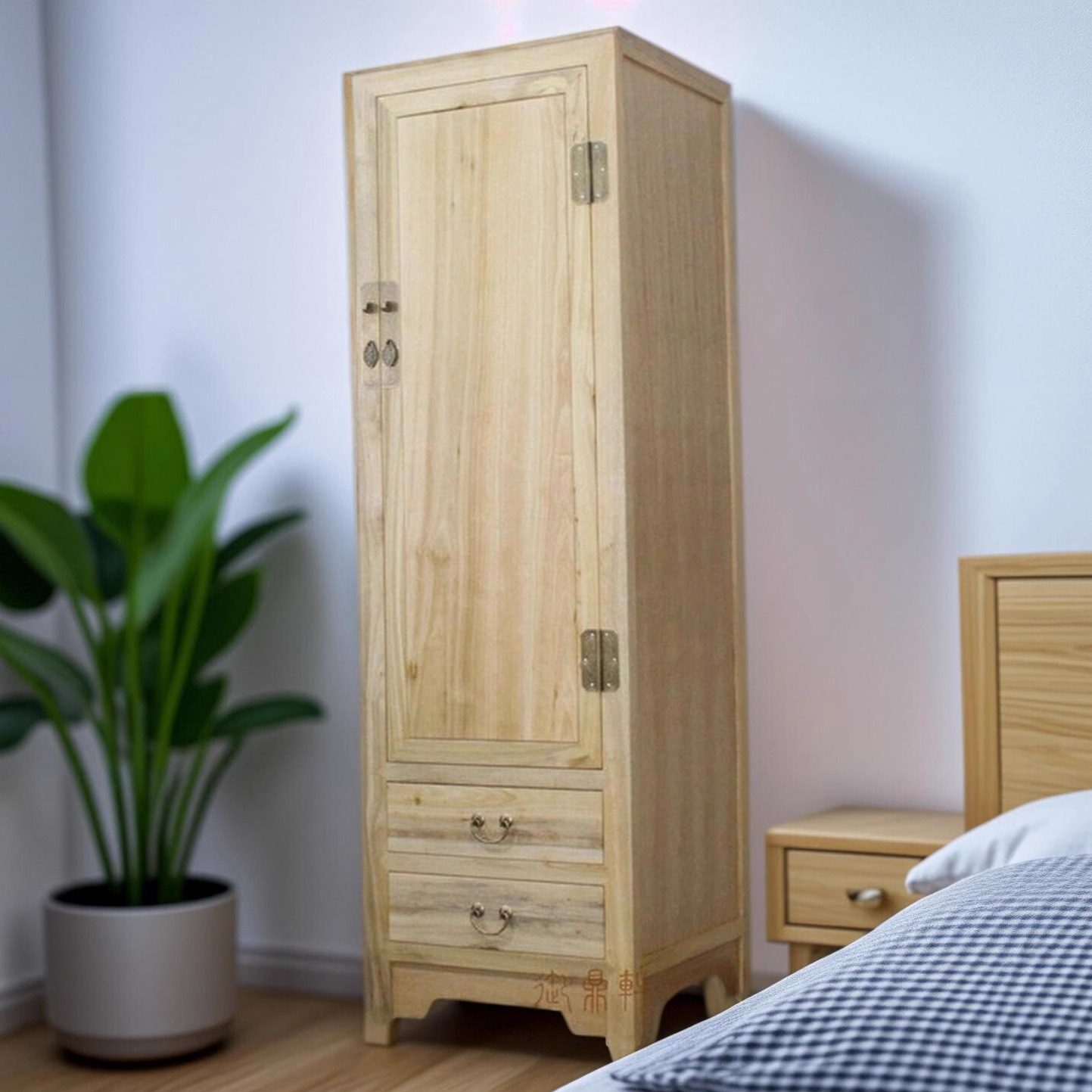 香樟实木挂衣柜单门60cm宽窄小户型儿童床头单人独柜子收纳橱卧室,淘宝优惠券,粉丝福利购,淘宝优惠卷