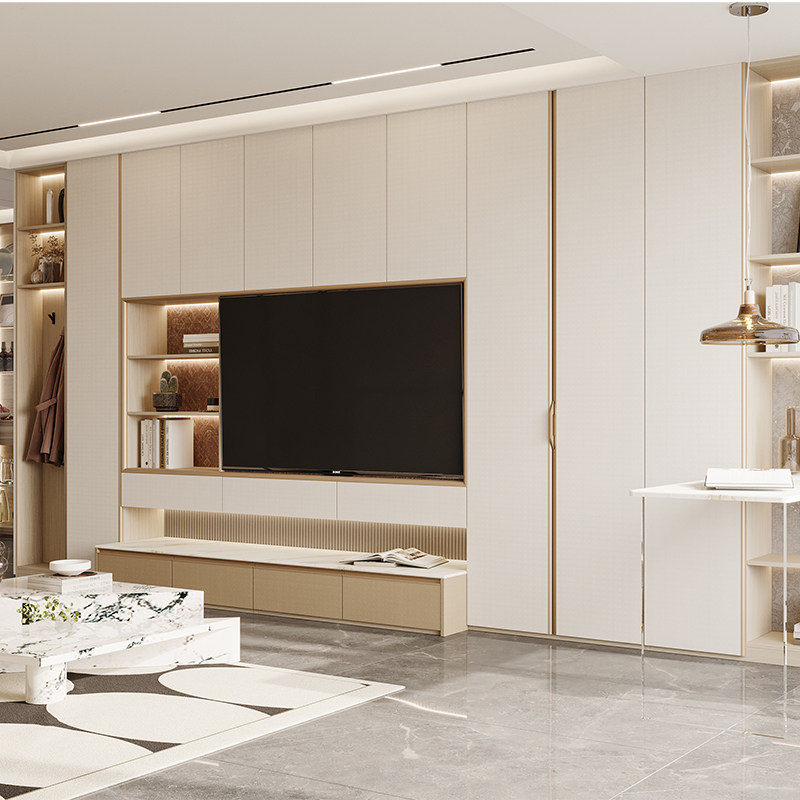 Oppein customized wardrobe new light luxury bedroom cabinet