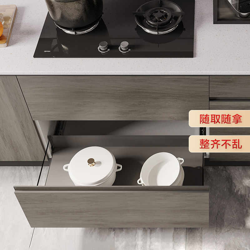 欧派厨柜整体橱柜定制厨房灶台柜一体柜家用石英石台面组合柜定做_虎窝淘