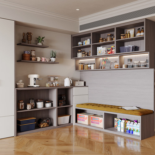 欧派客餐厅餐边柜酒柜定制厨房隔断柜展示柜一体整体收纳柜北欧风 - 图1